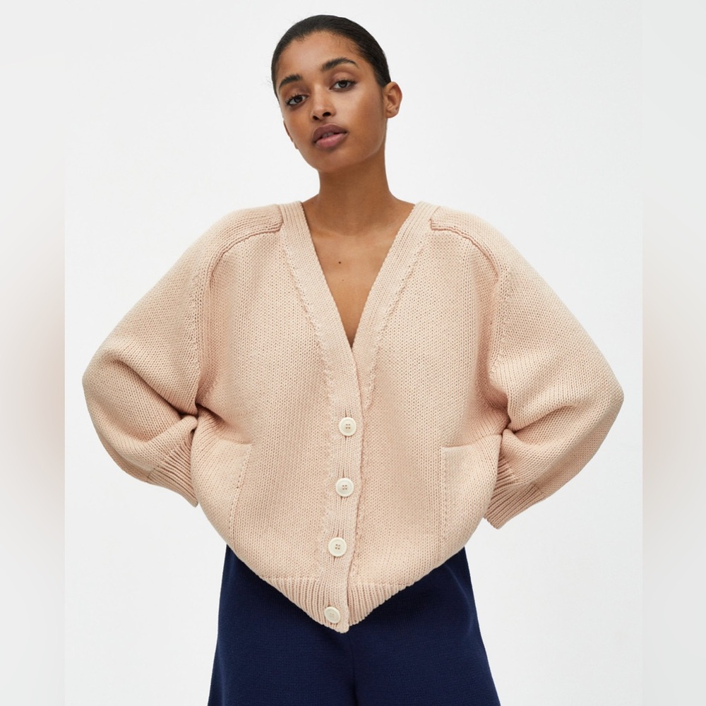 Babaa no 55 cardigan in strawberry shake